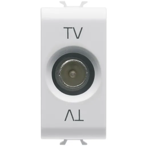 Priza tv de trecere 10dB 1 modul tata Gewiss Chorus GW10363, alb