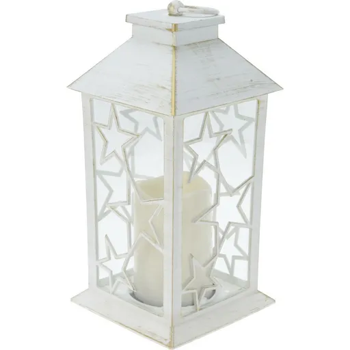 Felinar cu lumânare LED Trifle Star alb, 14 x 28cm, alb