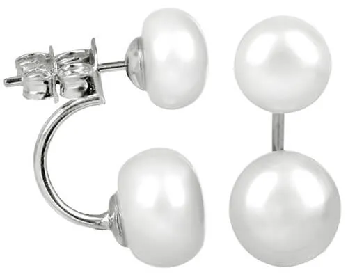 JwL Luxury Pearls Cercei originali cu perle albe reale 2 in 1 JL0287