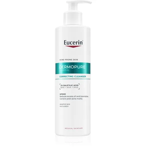 Eucerin DermoPure Clinical Correcting Cleanser gel exfoliant de curatare pentru fata si corp 400 ml
