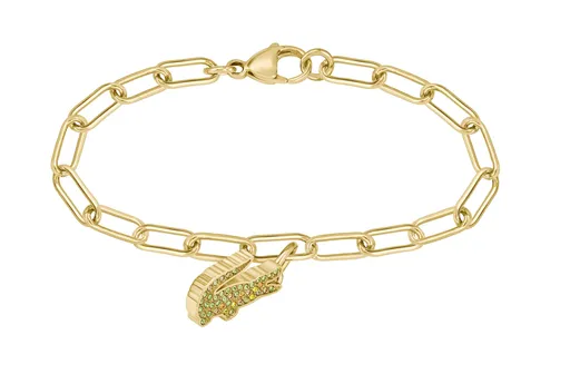 Lacoste Brățară de damă placată cu aur cu cristale colorate Crocodile 2040363