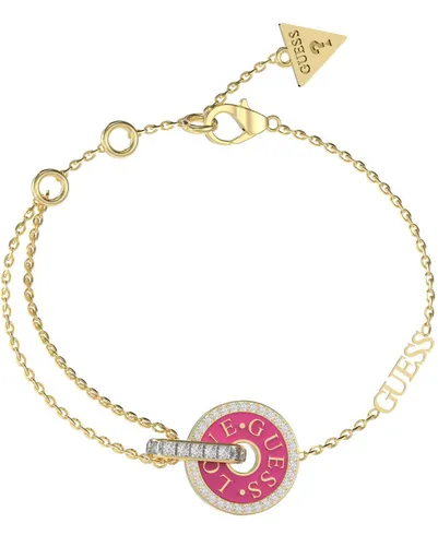 Guess Brățară la modă placată cu aur cu zirconi Love Guess JUBB04078JWYGFC 18.5 cm