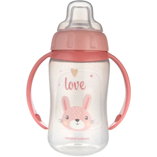 Canpol babies Cute Animals Training Cup cană pentru antrenament Rabbit 6m+ 320 ml