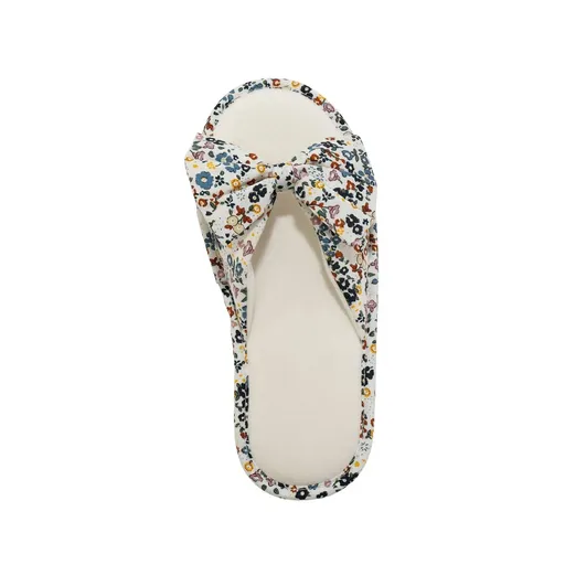 Papuci de casă cu vârf deschis și imprimeu floral
