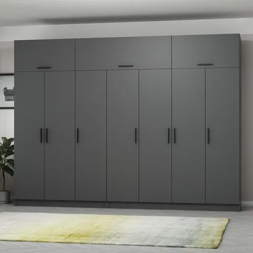 Dulap pentru haine, Hanah Home, Kale, 315x235x52 cm, Antracit