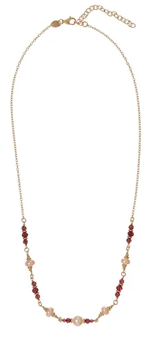 Alisia Colier placat cu aur, cu perle naturale și granate AL5179.01.029