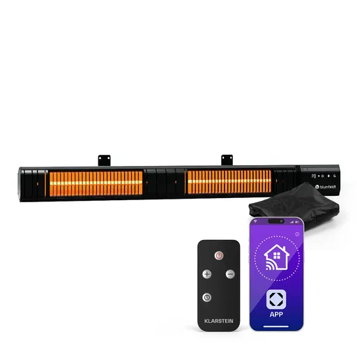 Blumfeldt Încălzitor radiant Gold Bar Slim 3000 W, 9 nivele, funcție WiFi, control tactil, telecomandă, IP 65