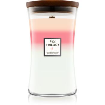 Woodwick Trilogy Blooming Orchard lumânare parfumată 609,5 g