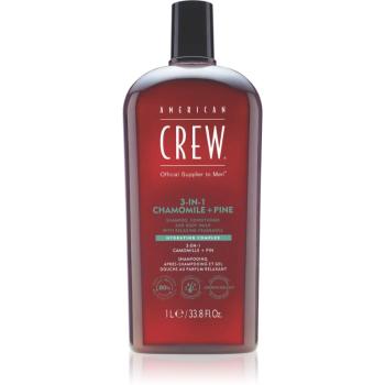 American Crew 3 in 1 Chamimile + Pine șampon, balsam și gel de duș 3 în 1 pentru barbati 1000 ml