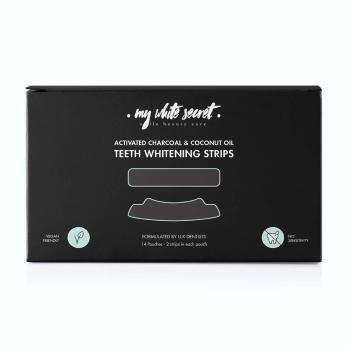 My White Secret Benzi de albire a dinților cu cărbune activWhitening Strips 14 buc