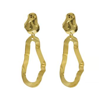 Victoria Cruz Pozlacené visací náušnice Connect A4636-DT