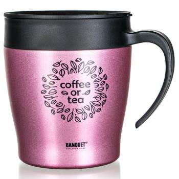 Banquet Cană termo de călătorie TAZZA 330 ml, roz, roz