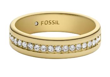Fossil Inel placat cu aur cu zircon cubic Archival JOF01035710 49 mm