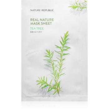 NATURE REPUBLIC Real Nature Tea Tree Mask Sheet mască cu efect de curățare pentru pielea problematica 23 ml