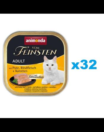 ANIMONDA Vom Feinsten Pate conserva hrana umeda pisica 32x100g curcan, vita si morcovi