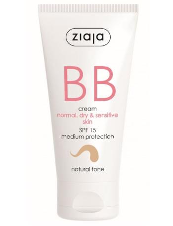 Ziaja BB Cremă pentru ten normal, uscat, sensibil, natural SPF15 50 ml