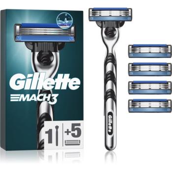 Gillette Mach3 Aparat de ras + rezervă lame 5 buc