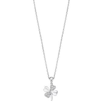 Lotus Silver Colier delicat din argint cu zirconi transparenți trifoi LP3108-1/1