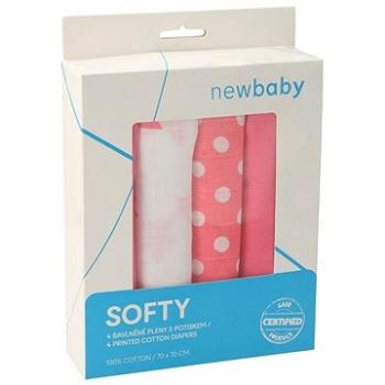 bavlněné, Softy s potiskem 70×70 cm 4 ks růžovo-bílé (46901)