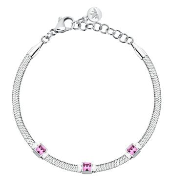 Morellato Brățară din oțel cu cristale fucsia Șarpe Gioia SAVY33