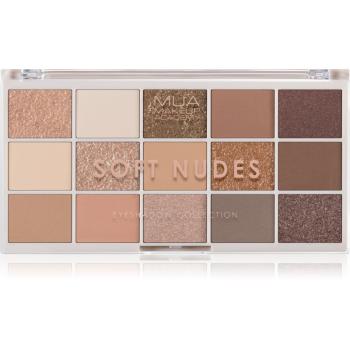 MUA Makeup Academy Professional 15 Shade Palette paletă cu farduri de ochi culoare Soft Nudes 12 g