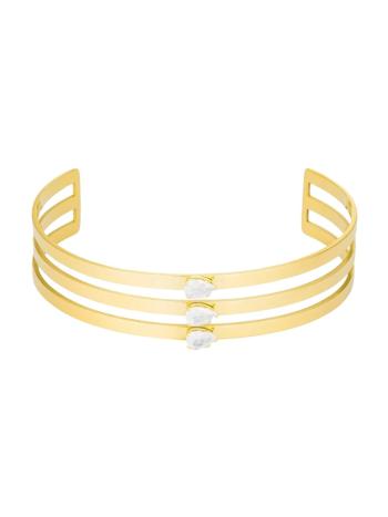 Preciosa Pevný pozlacený náramek z oceli s kubickou zirkonií Preciosa Sundrop Royal Lagoon 7482Y00