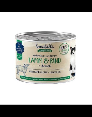 SANABELLE Lamb&amp;Beef 195 g alimente umede pentru pisici adulte