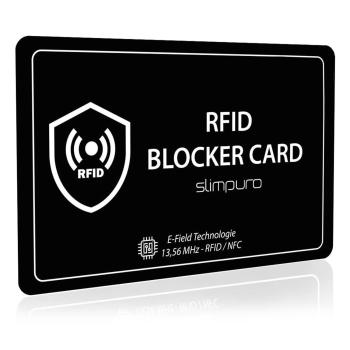 Slimpuro Card de blocare RFID cu semnal de interferență, NFC, format ultra-subțire, card de plată