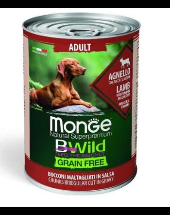 MONGE BWild Grain Free hrană umedă pentru câini, cu miel 400g
