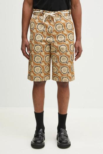 Bavlnené šortky Drôle de Monsieur Le Short Workwear Paisley pánske, žltá farba, G-BS155-CO189-MS