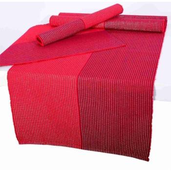 Prostírání bavlněné, Červeno-bordové lesklé, 40 x 120 cm