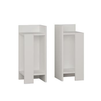 Măsuță de pat Elos White, 2 buc, alb