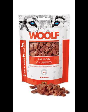 WOOLF Salmon Chunkies 100g snack pisici si caini, bucati somon