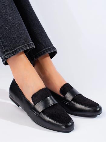 Cizme cu toc plat pentru femei negre la modă