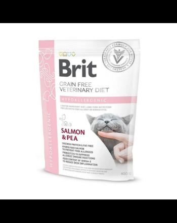 BRIT Veterinary Diets Cat Hypoallergenic 400 g Hrana uscata veterinara pisici cu alergii alimentare si probleme dermatologice