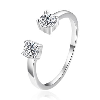 Agato Inel deschis din argint cu zircon AGT-R01W42 62 mm