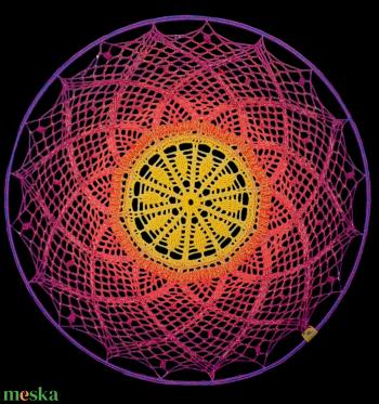 Horgolt mandala - 60 cm átmérő
