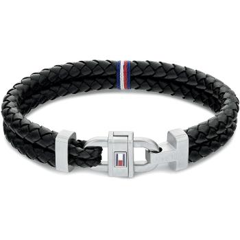 Tommy Hilfiger Brățară stilată din piele cu ornament din oțel 2790361