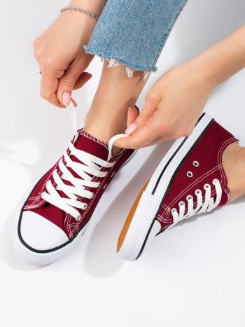 Adidași roșii de lux pentru femei fără toc