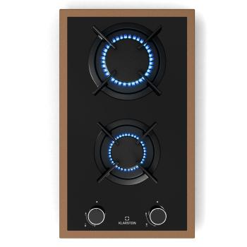 Klarstein Plită pe gaz Lumiflame, 2 arzătoare, cadru din cupru, aprindere electrică, 4,2 kW