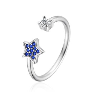 Agato Inel deschis din argint cu inimioară AGT-R34WBL 52 mm
