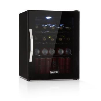 Klarstein Beersafe L Onyx, frigider pentru băuturi, E, LED, grătare metalice, ușă din sticlă