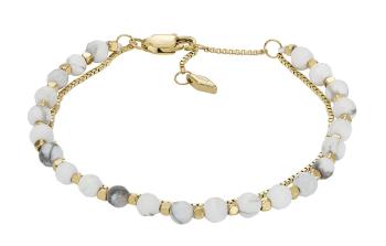 Fossil Brățară dublă frumoasă cu mărgele placată cu aur JF04443710