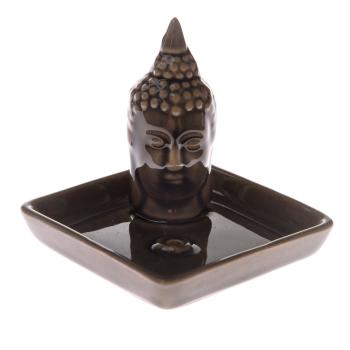 Suport ceramic pentru bețișoare parfumate Buddha, 9 x 9 x 9 cm