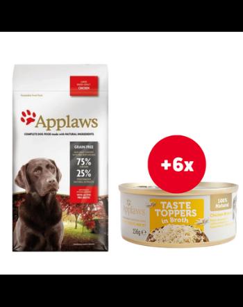 Applaws Dog Dry 2 kg Adult Chicken Large Breed + 6 x 156 g GRATIS pui in sos