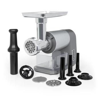 Klarstein Mett Max, mașină de tocat carne electrică, 600 W, motor de cupru, carne tocată, cârnați, gri
