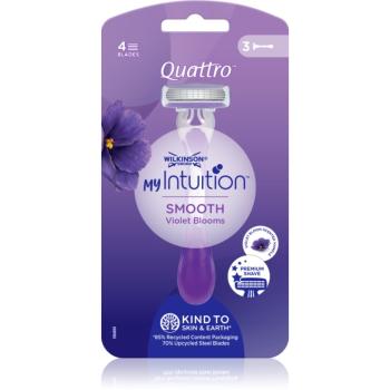 Wilkinson Sword Quattro for Women My Intuition Smooth aparat de ras de unică folosință Violet Blooms 3 buc