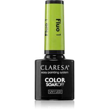 Claresa SoakOff UV/LED Color Fluo lac de unghii sub forma de gel culoare 5 g