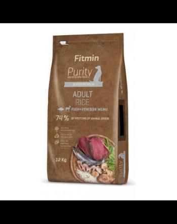 FITMIN Dog Purity Hrana uscata caini adulti, cu peste vanat si orez 12 kg