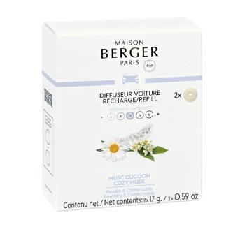 Maison Berger Paris Cartuș de rezervă pentru difuzorul de mașină Cozy Musk (Car Diffuser Recharge/Refill) 2 buc